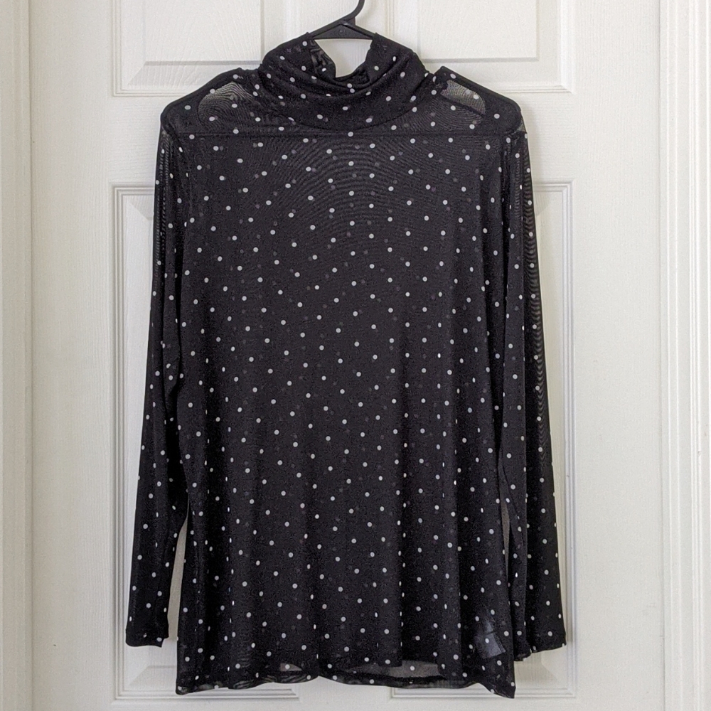 Plus Size Rachel Roy Mesh Long Sleeve Turtleneck